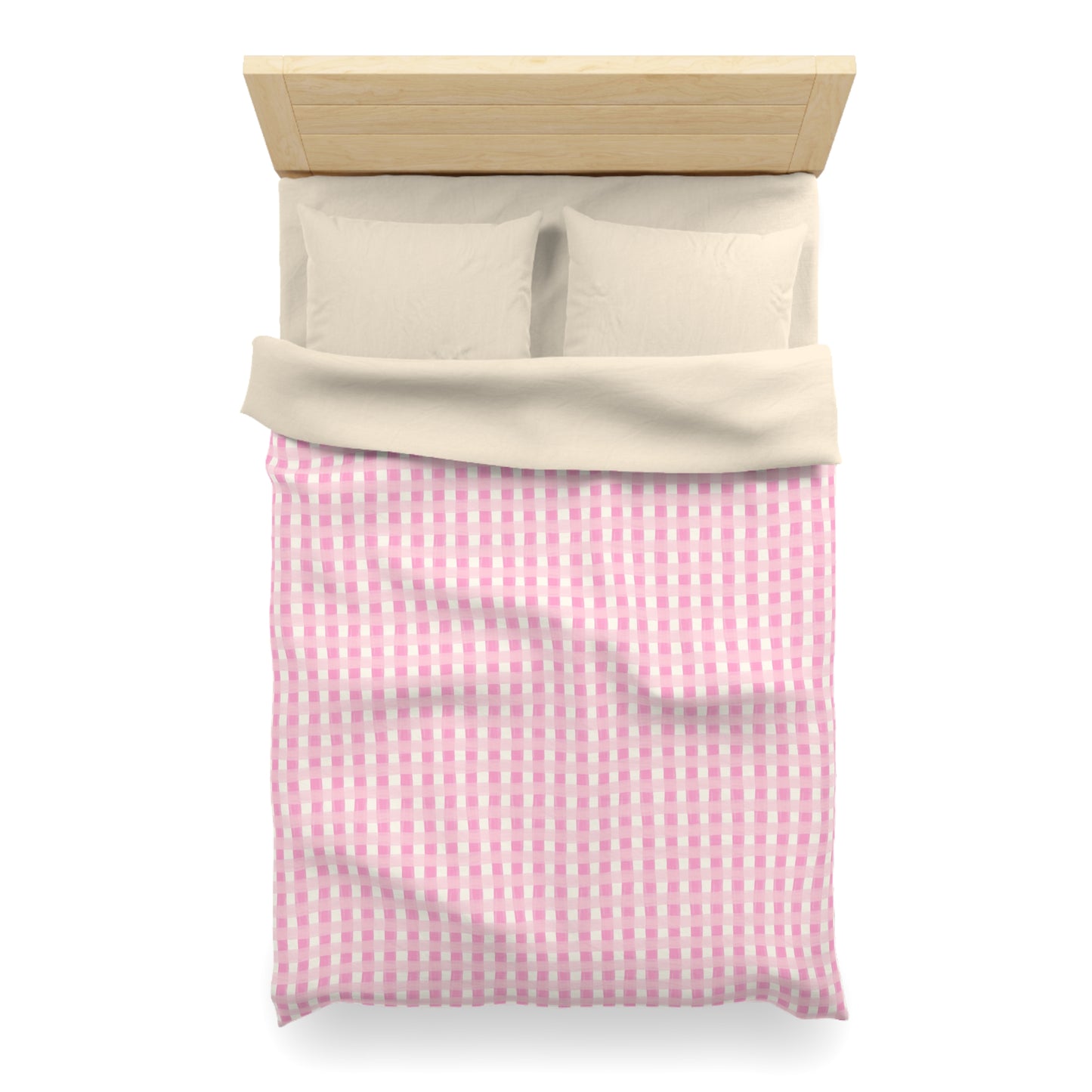 Dreamy Rose Gingham Microfiber Duvet Cover