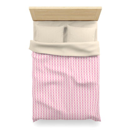 Dreamy Rose Gingham Microfiber Duvet Cover