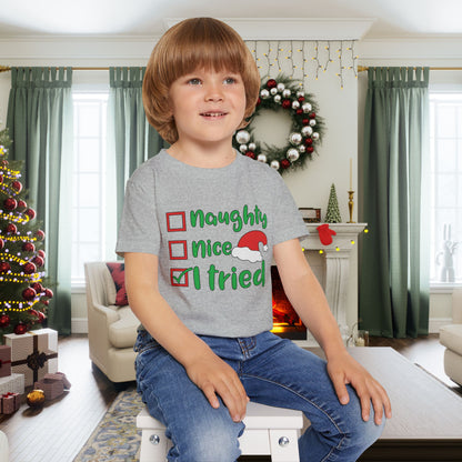 Naughty Nice I Tried Heavy Cotton™ Toddler T-shirt