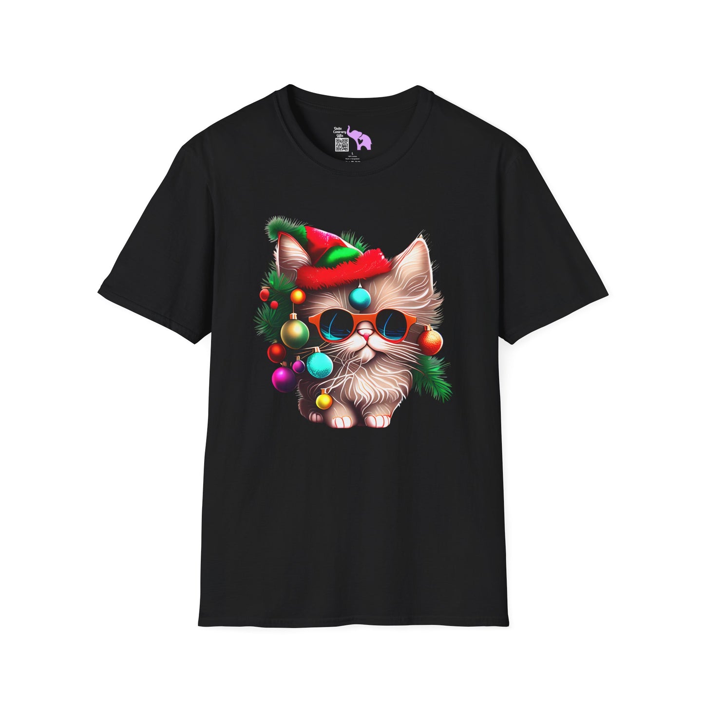 Christmas Tree Kitten Adult T-shirt