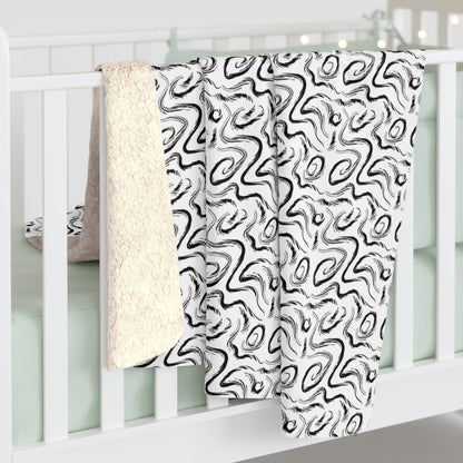 Grunge Scribbles Fleece Blanket