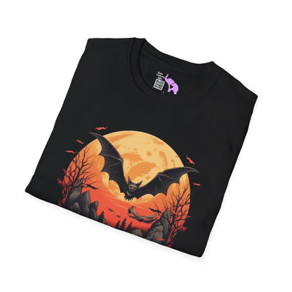 Creepy Bats Over Moon 3 Adult T-shirt