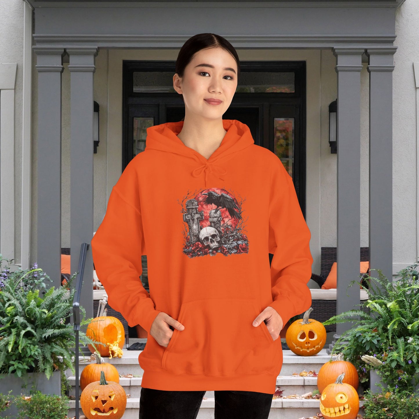Halloween Graveyard w/Skull Heavy Blend™ Hooded Sweatshirt