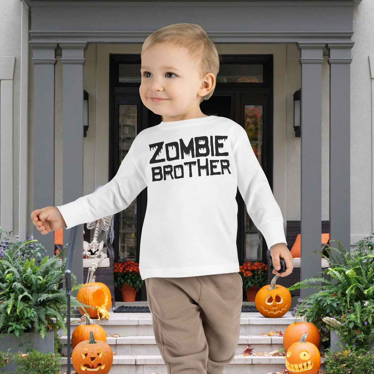 ""Zombie Brother Toddler Long Sleeve Tee