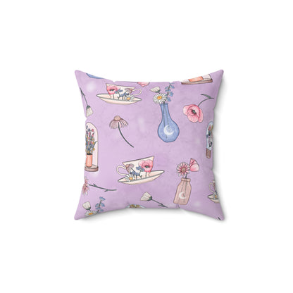 Lilac Meadow Keepsakes Throw Pillow