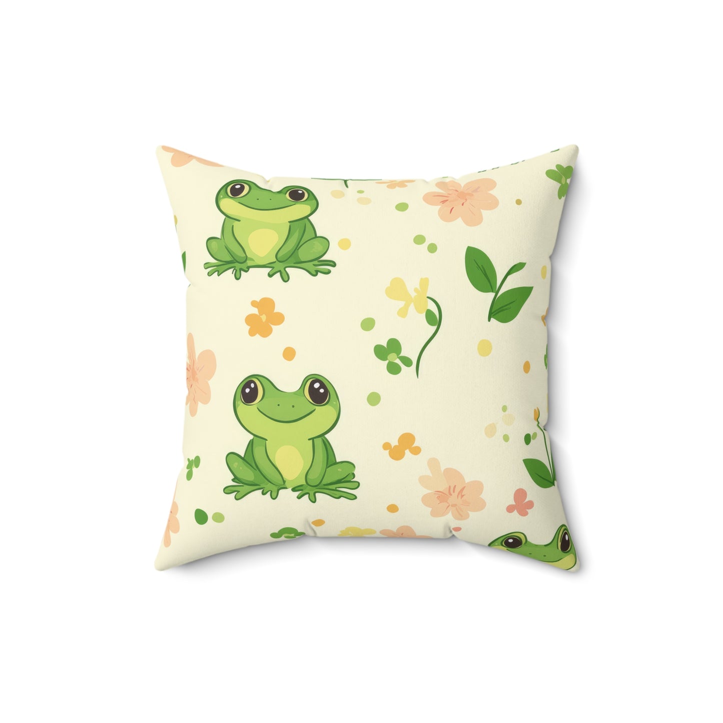 Froggy Meadow Throw Pillow