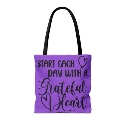 Start Each Day With A Grateful Heart Canvas Tote Bag