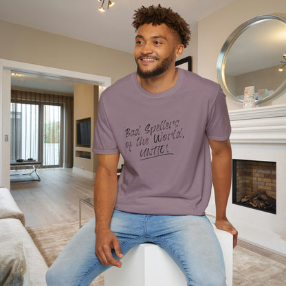 Bad Spellers of the World, Untie! Adult T-shirt