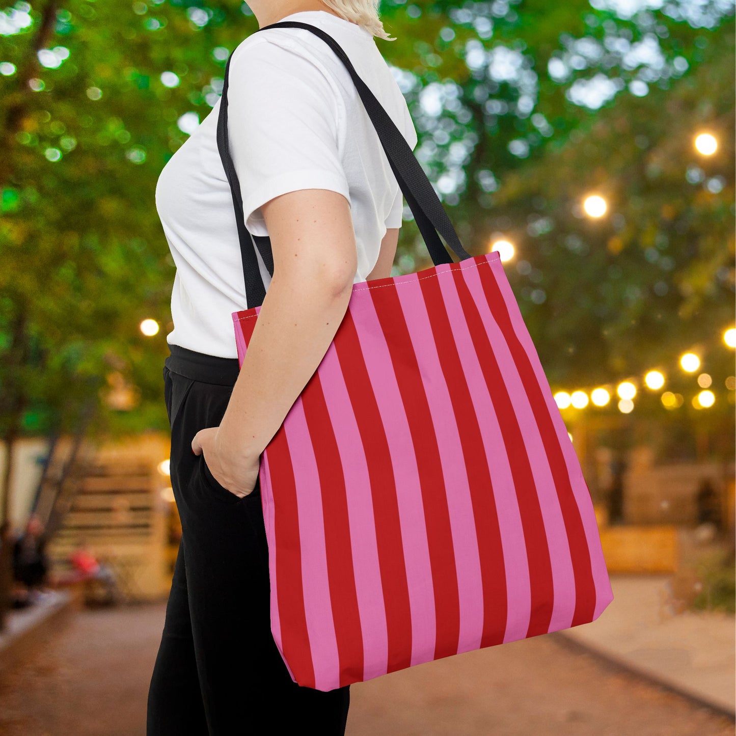 Be Mine Stripes Canvas Tote Bag