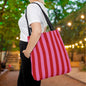Be Mine Stripes Canvas Tote Bag