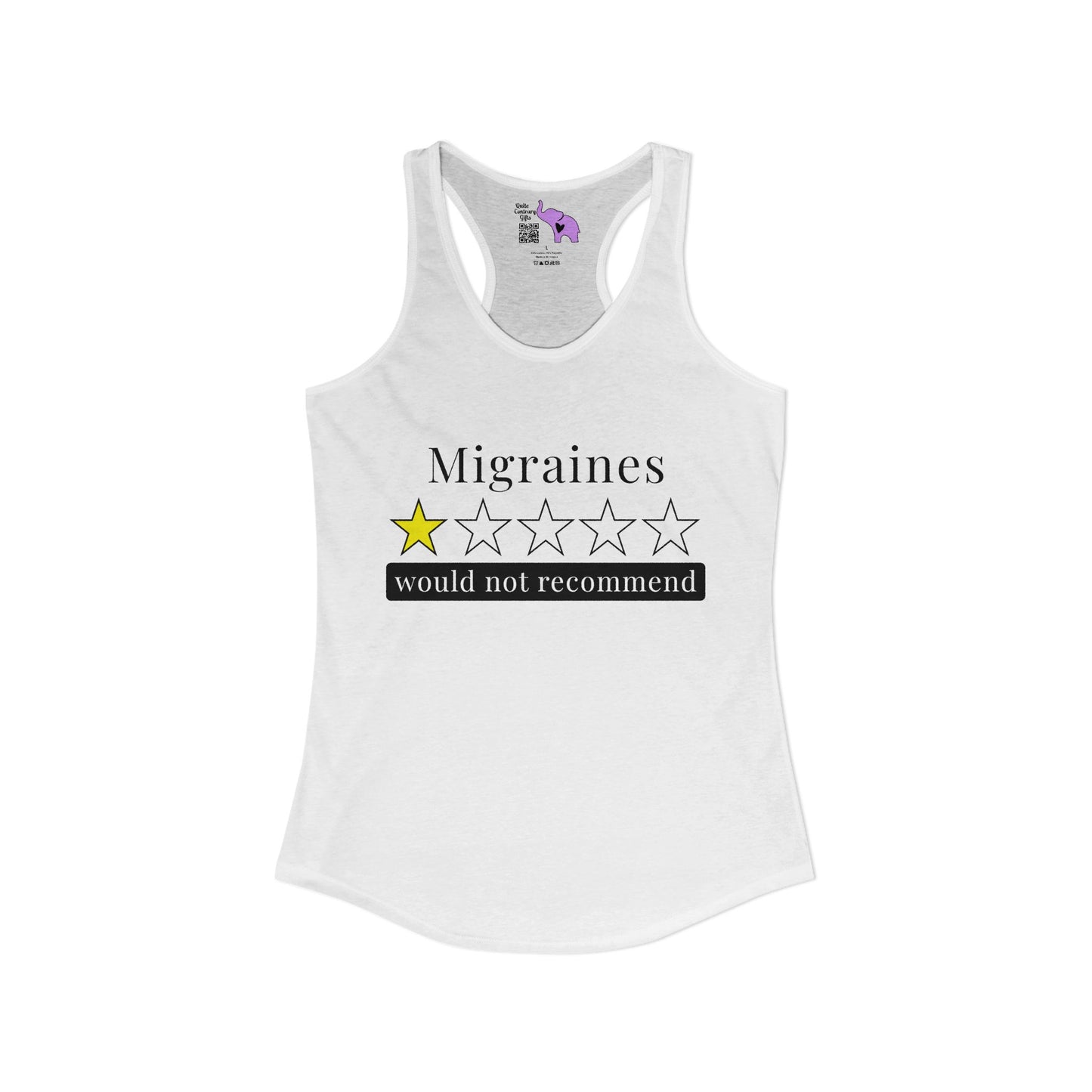 Migraines 1 Star Would Not Recommend Women's Ideal Racerback Tank