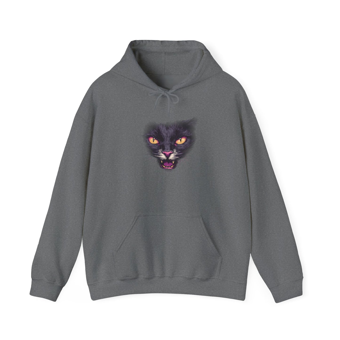 Black Cat Face Heavy Blend™ Hooded Sweatshirt