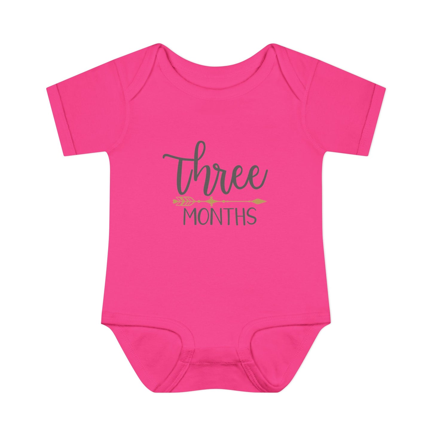 Golden Arrow Milestone Baby Bodysuit-Three Months