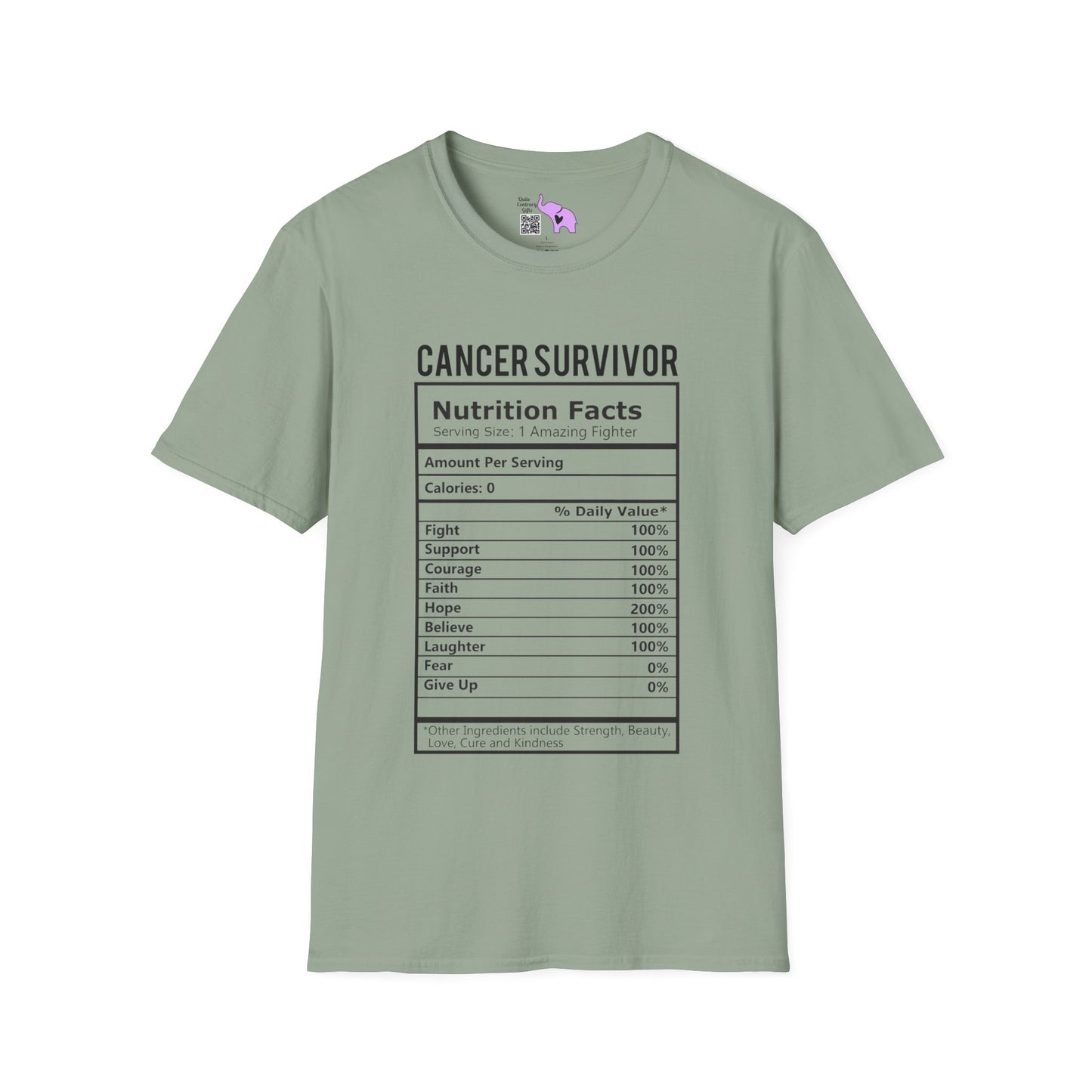 Cancer Survivor Nutrition Facts Adult T-shirt