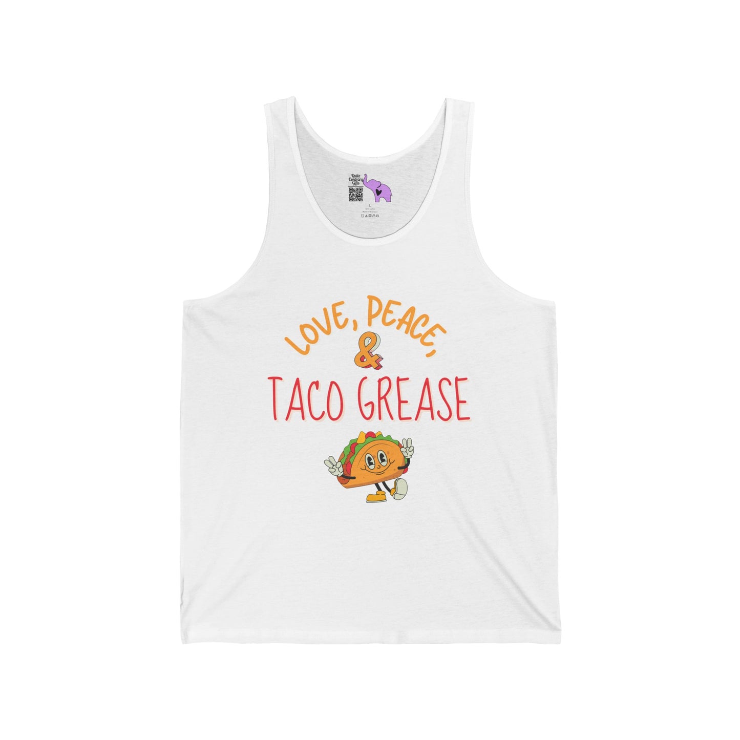 Love, Peace, & Taco Grease Unisex Jersey Tank