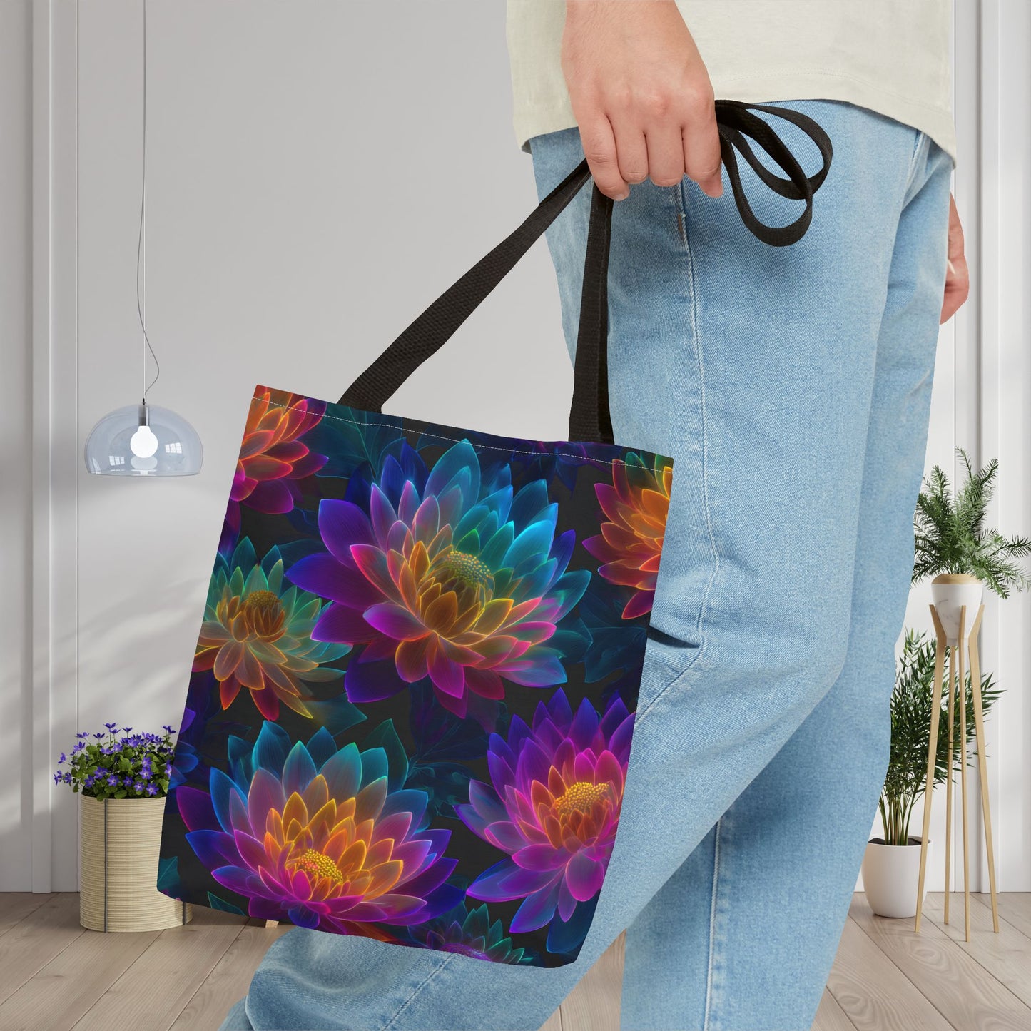 Luminous Lotus Canvas Tote Bag