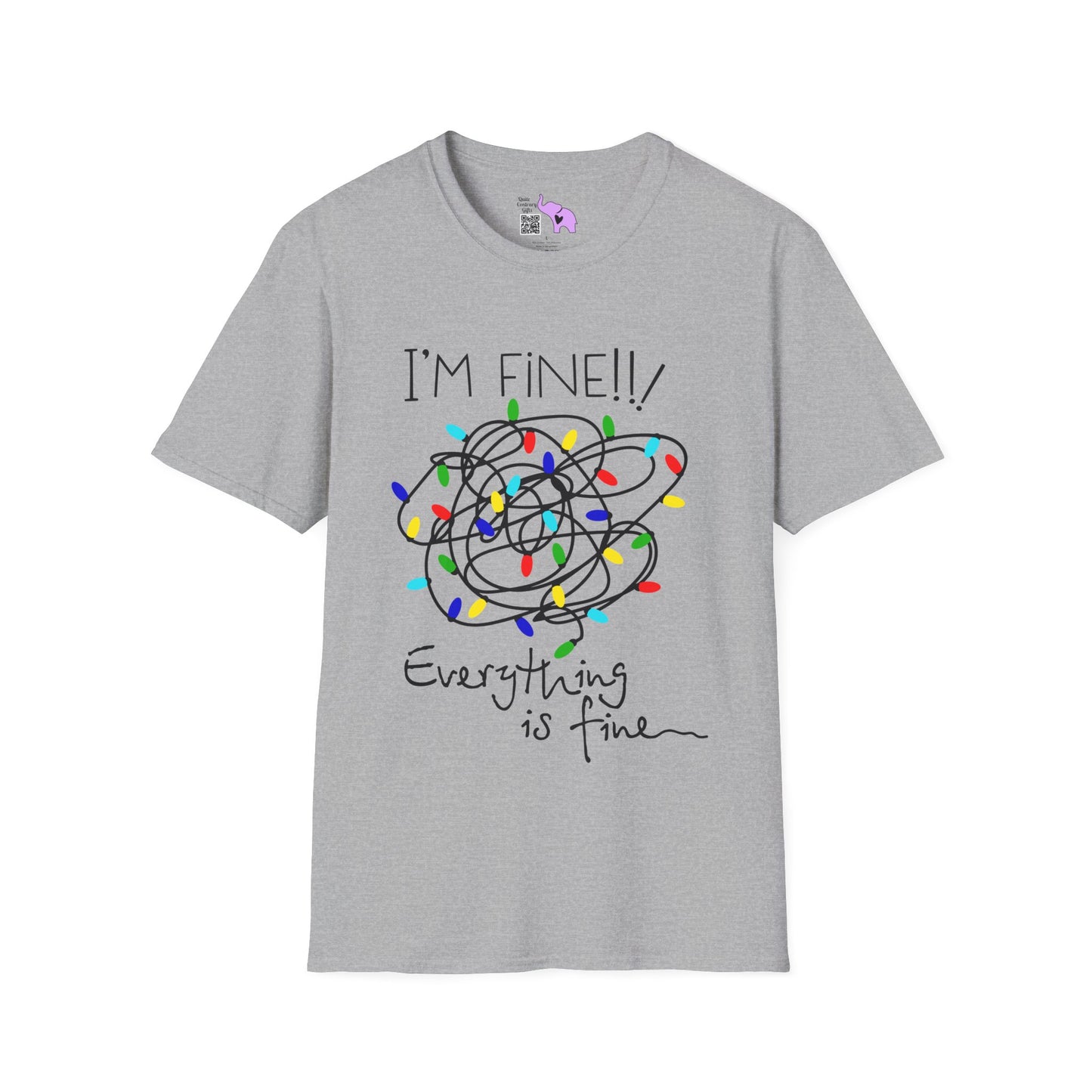 I'm Fine Everything Is Fine (String Lights) Adult T-shirt