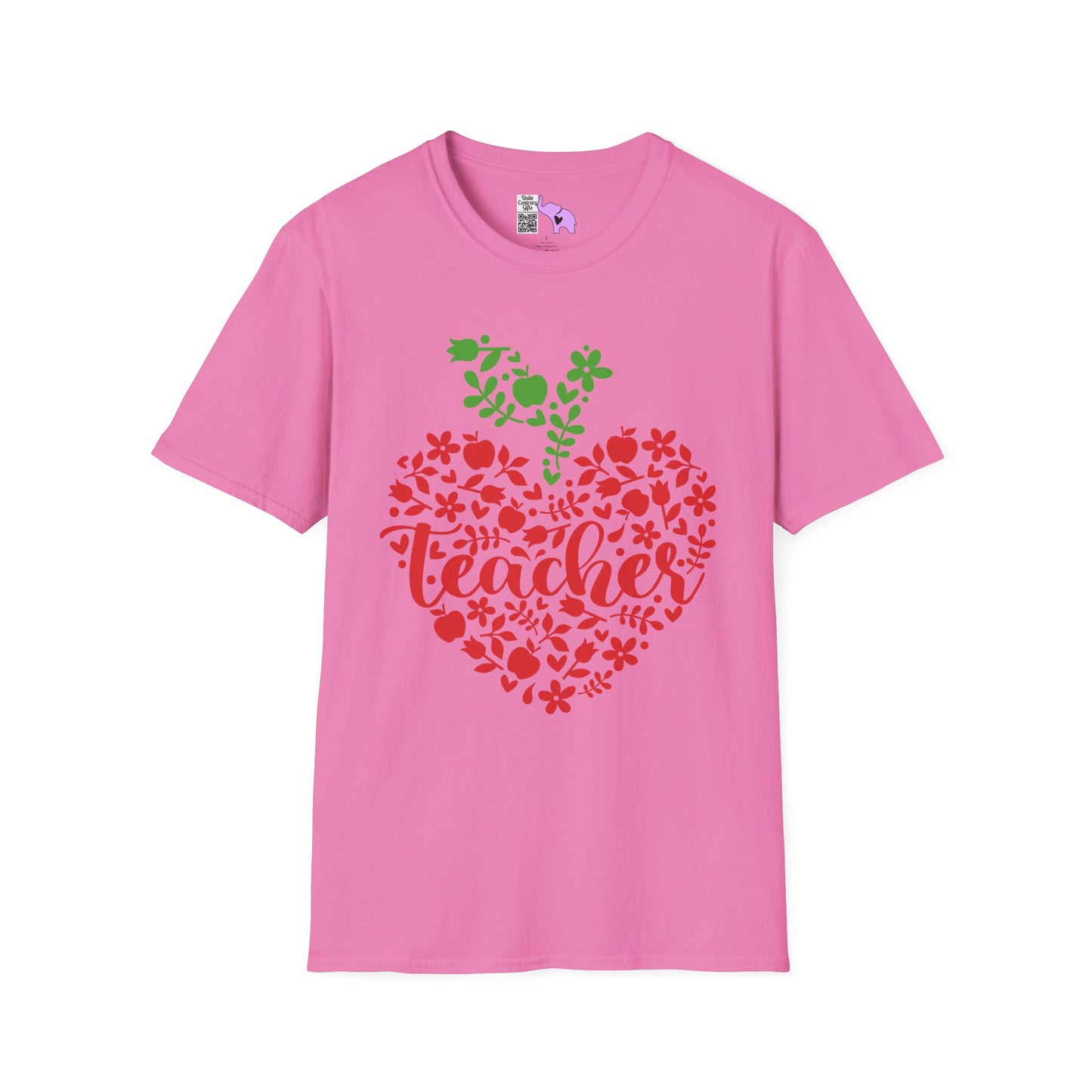 Teacher Apple Heart Adult T-shirt
