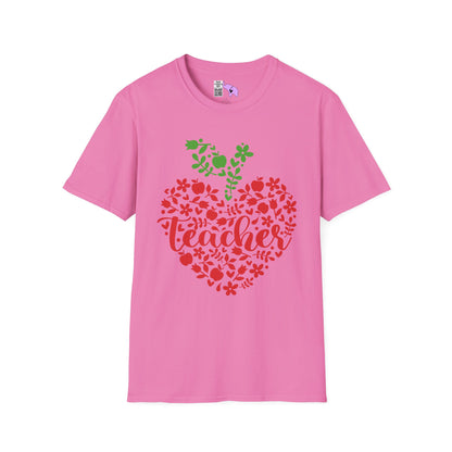 Teacher Apple Heart Adult T-shirt