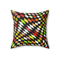 Warped Yellow/Green Checkered Throw Pillow