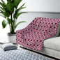 Crimson Pinwheels Fleece Blanket