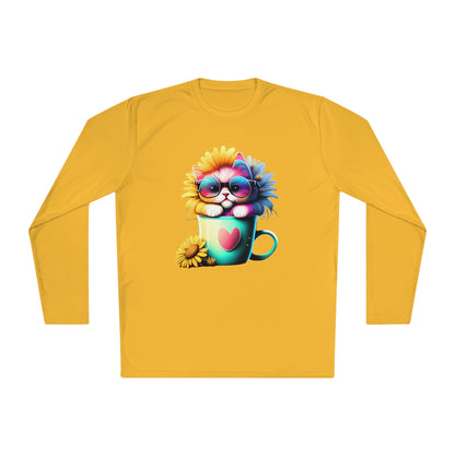 Cool Sunflower Kitten 2 Adult Long Sleeve Tee