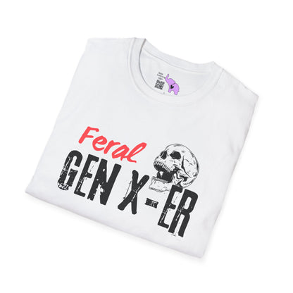 Feral GenXer w/Skull Adult T-shirt