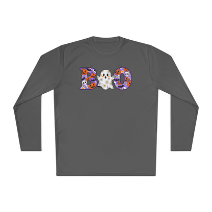 Cute Floral Boo w/Ghost Adult Long Sleeve Tee