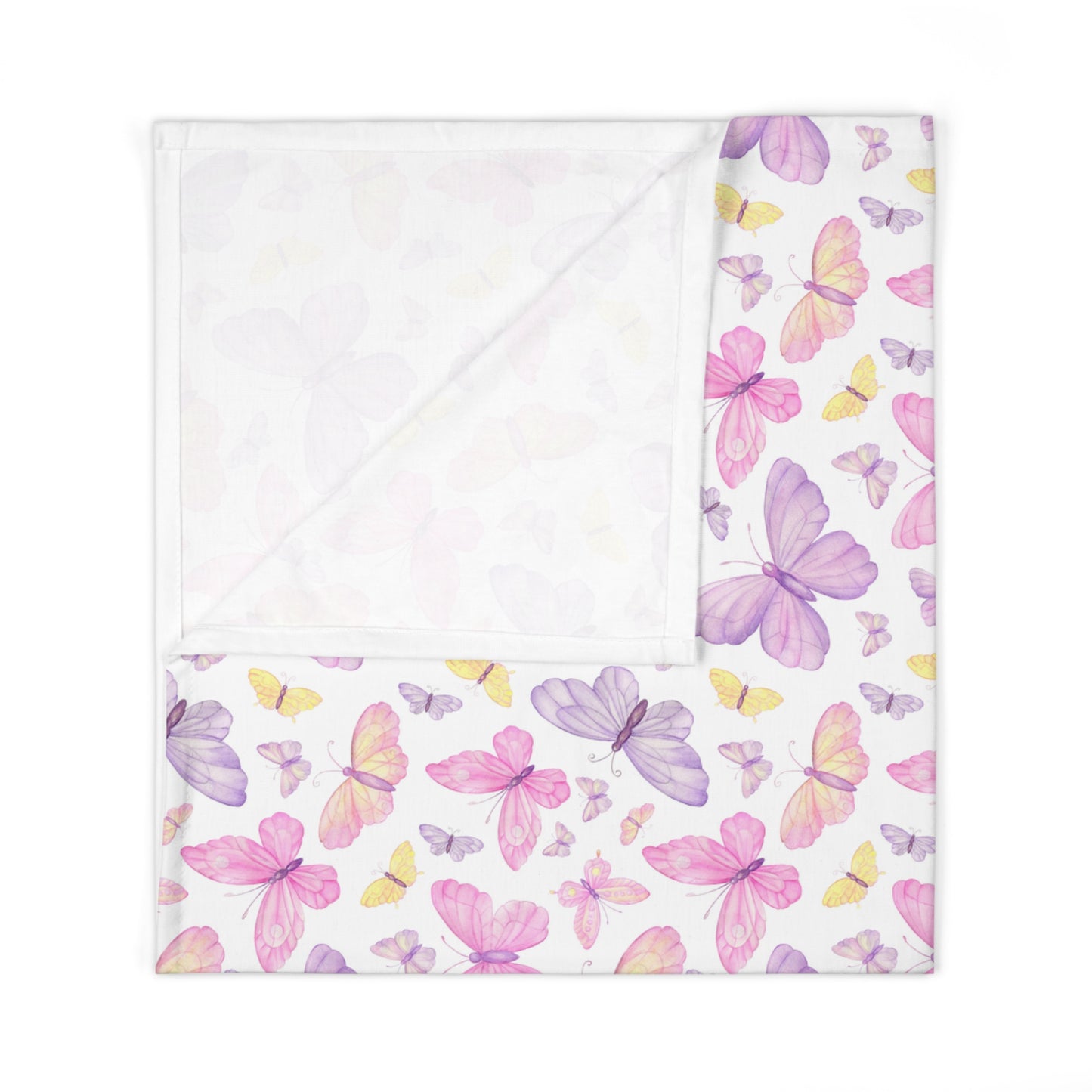 Pastel Butterfly Dreams Baby Swaddle Blanket