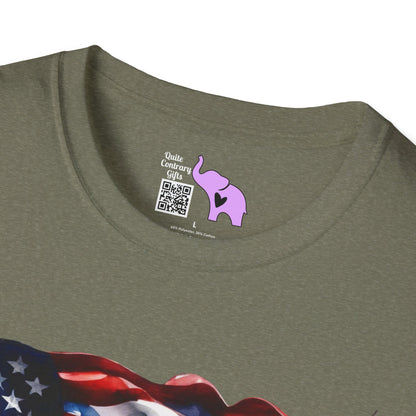 Waving American Flag Adult T-Shirt