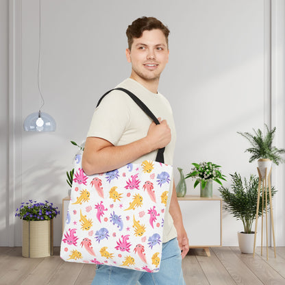 Axolotl Whimsy Canvas Tote Bag