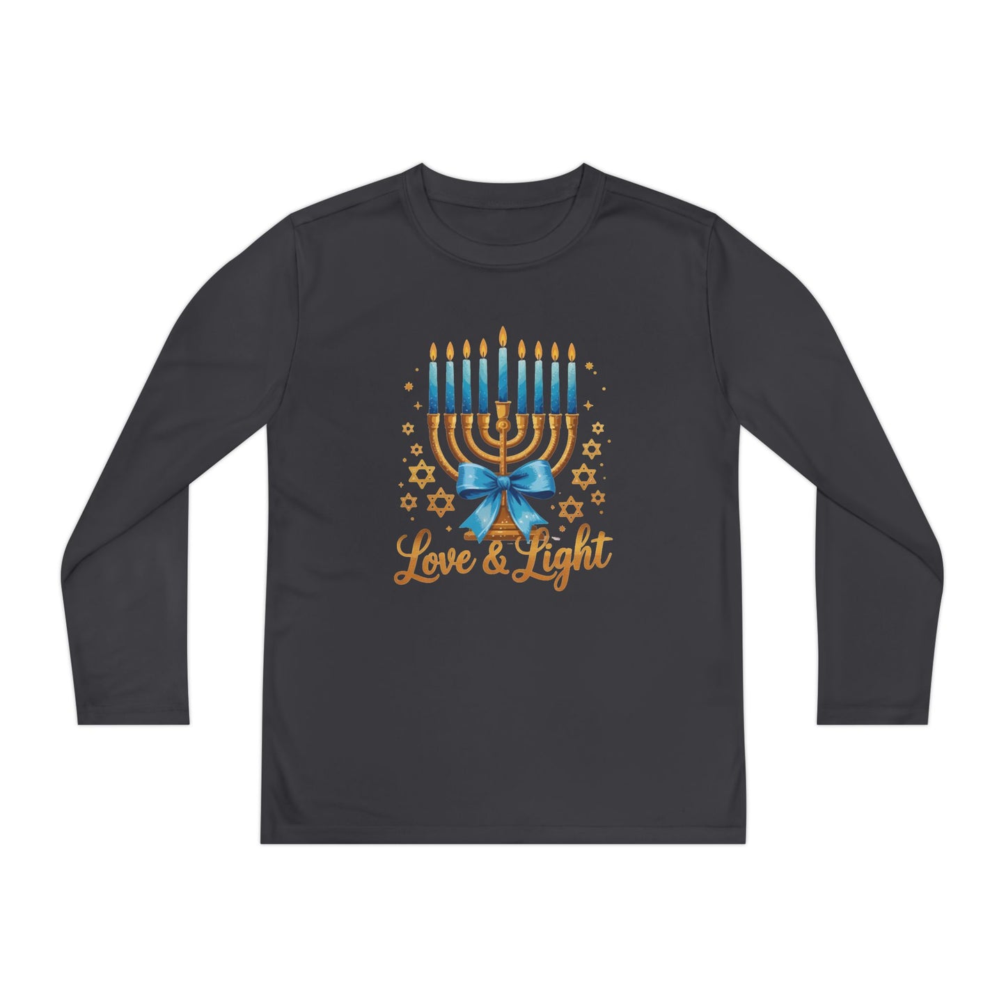 Love & Light Menorah Youth Long Sleeve Tee