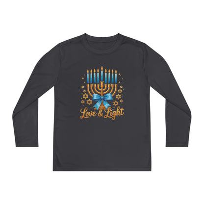 Love & Light Menorah Youth Long Sleeve Tee
