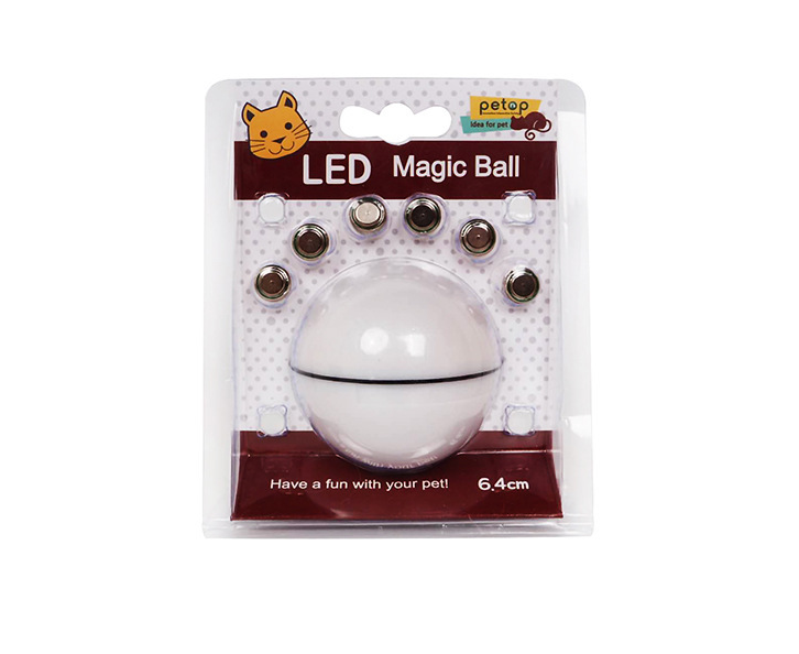 Interactive LED Cat Toy Ball – USB Rechargeable Automatic Rolling Toy with Feather & Catnip