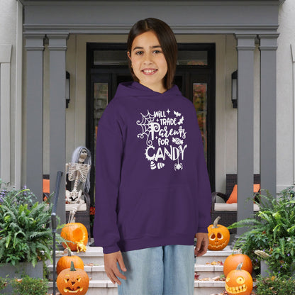 Will Trade Parents For Candy Youth Heavy Blend Hoodie