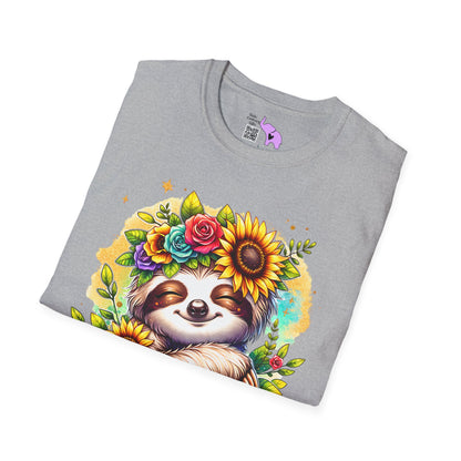 Flowery Sloth Adult T-shirt