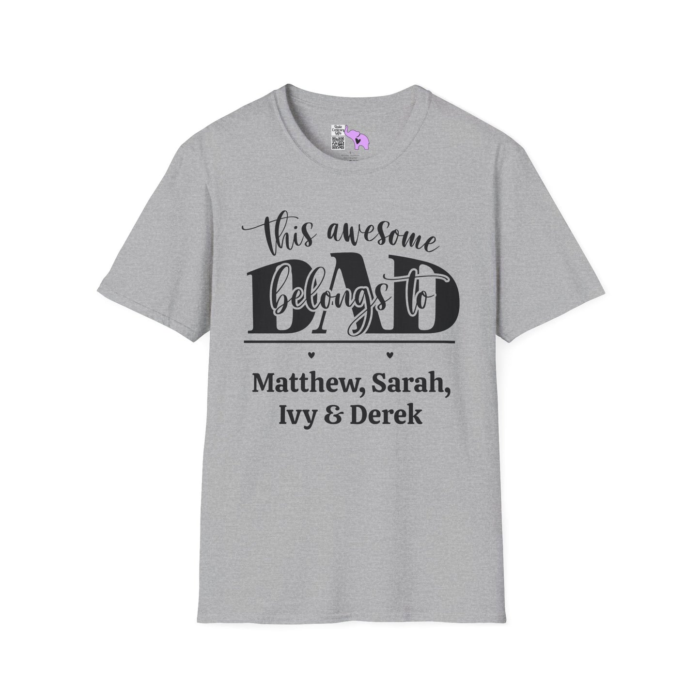 ""This Awesome Dad Belongs To... Adult T-shirt (Personalizable)