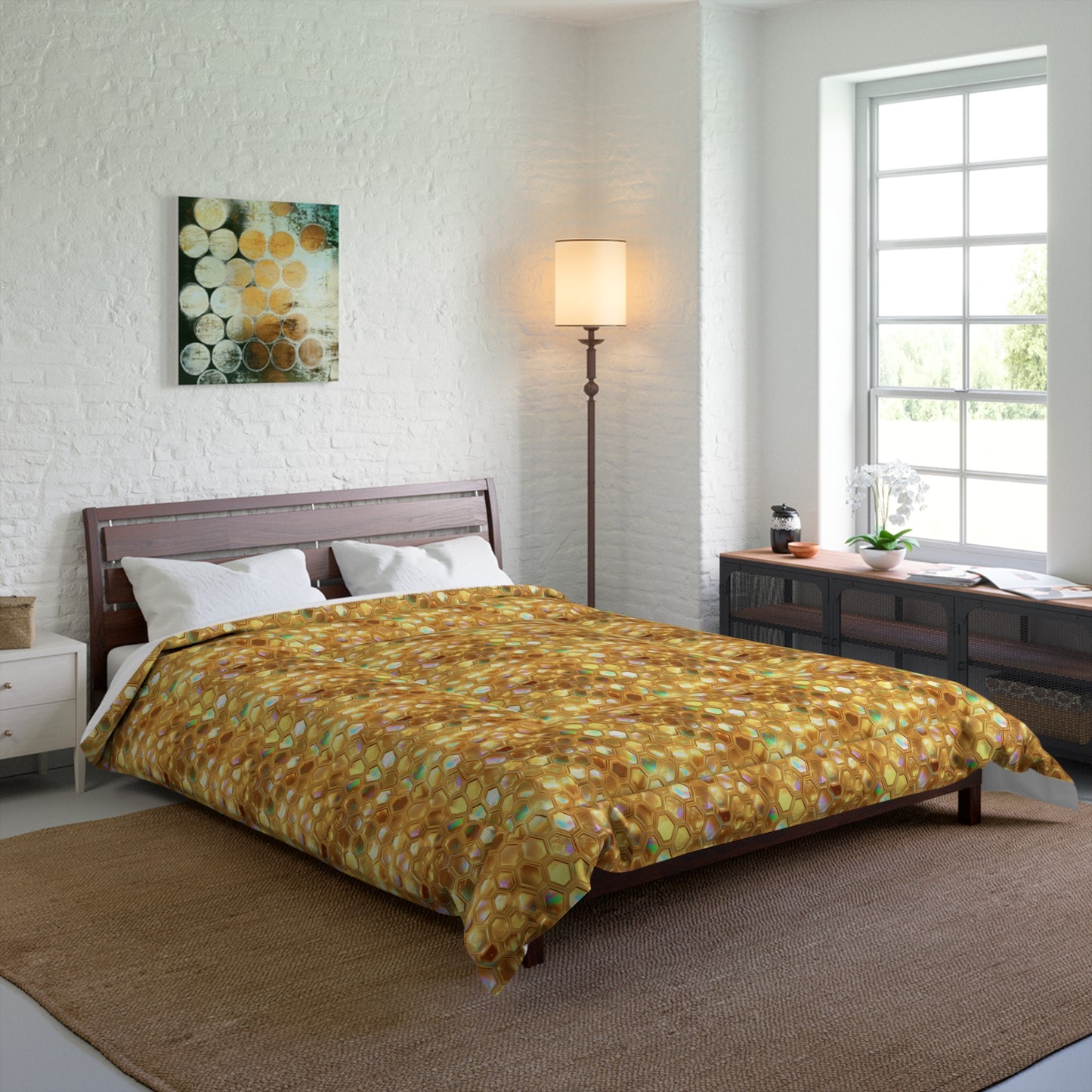 Golden Prism Grid Comforter