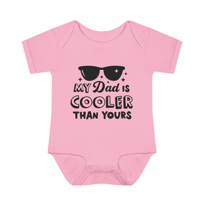 My Dad is Cooler Than Yours Baby Rib Bodysuit