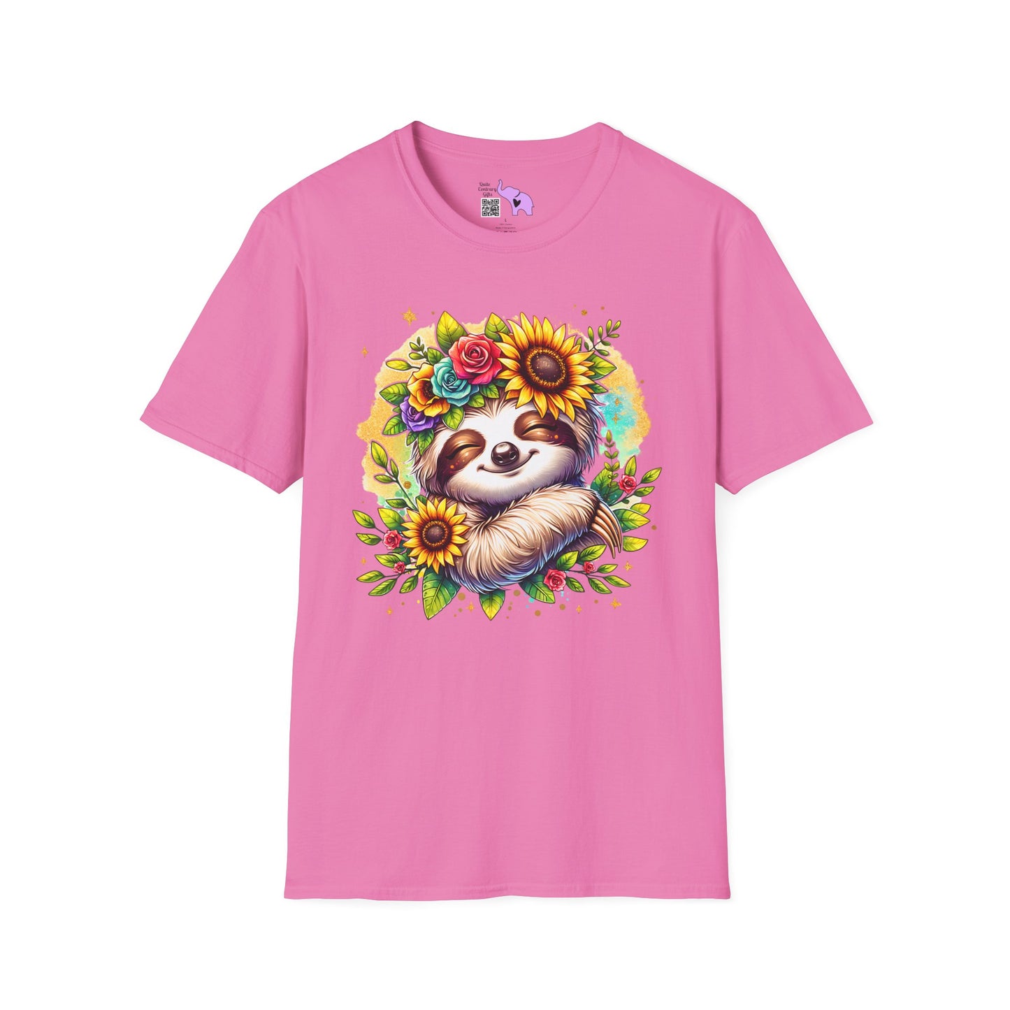 Flowery Sloth Adult T-shirt