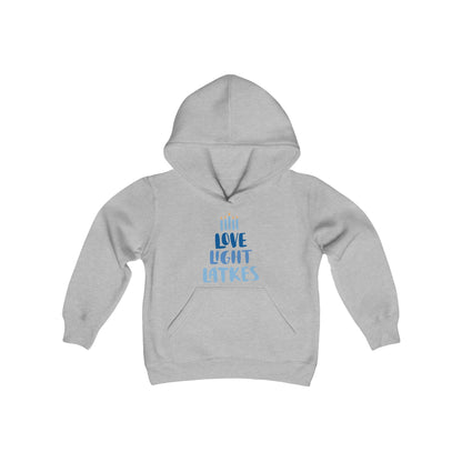 Hanukkah Love Light Latkes Youth Hoodie