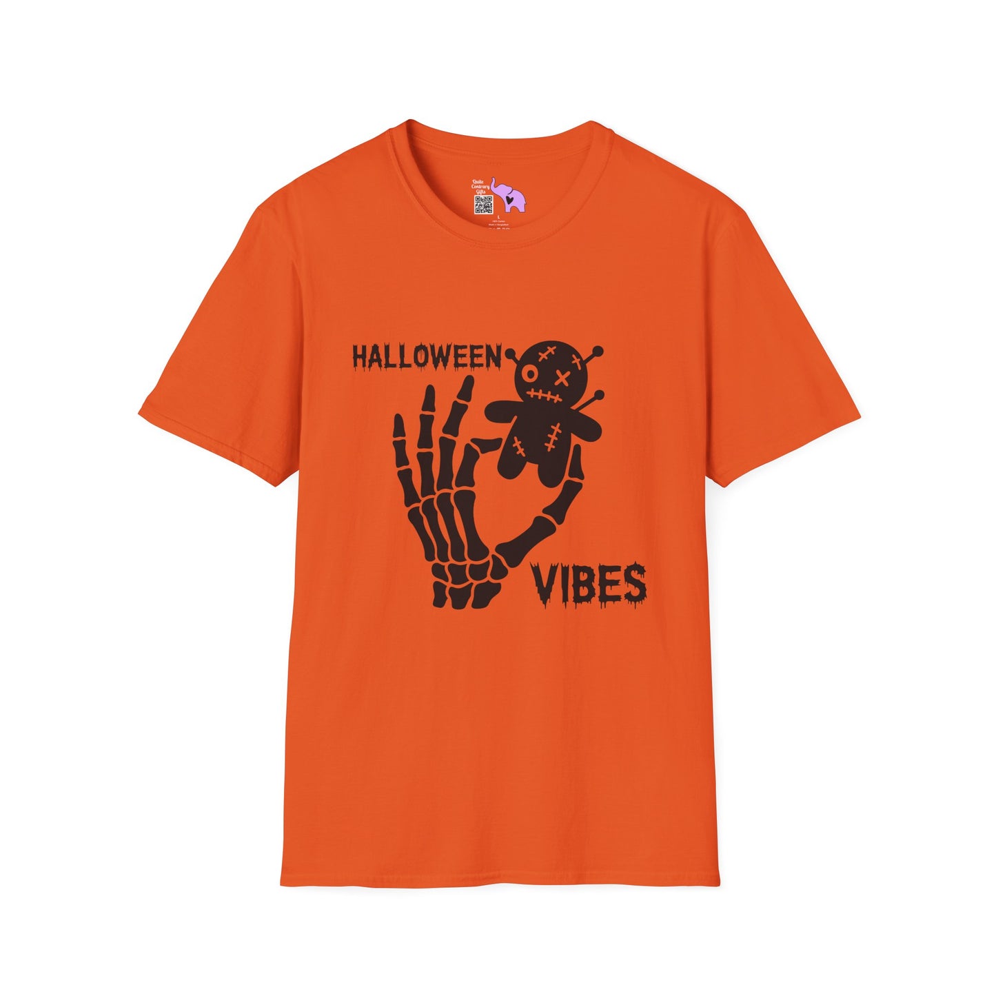 Halloween Vibes (Skeleton Hand & Voodoo Doll) Adult T-shirt