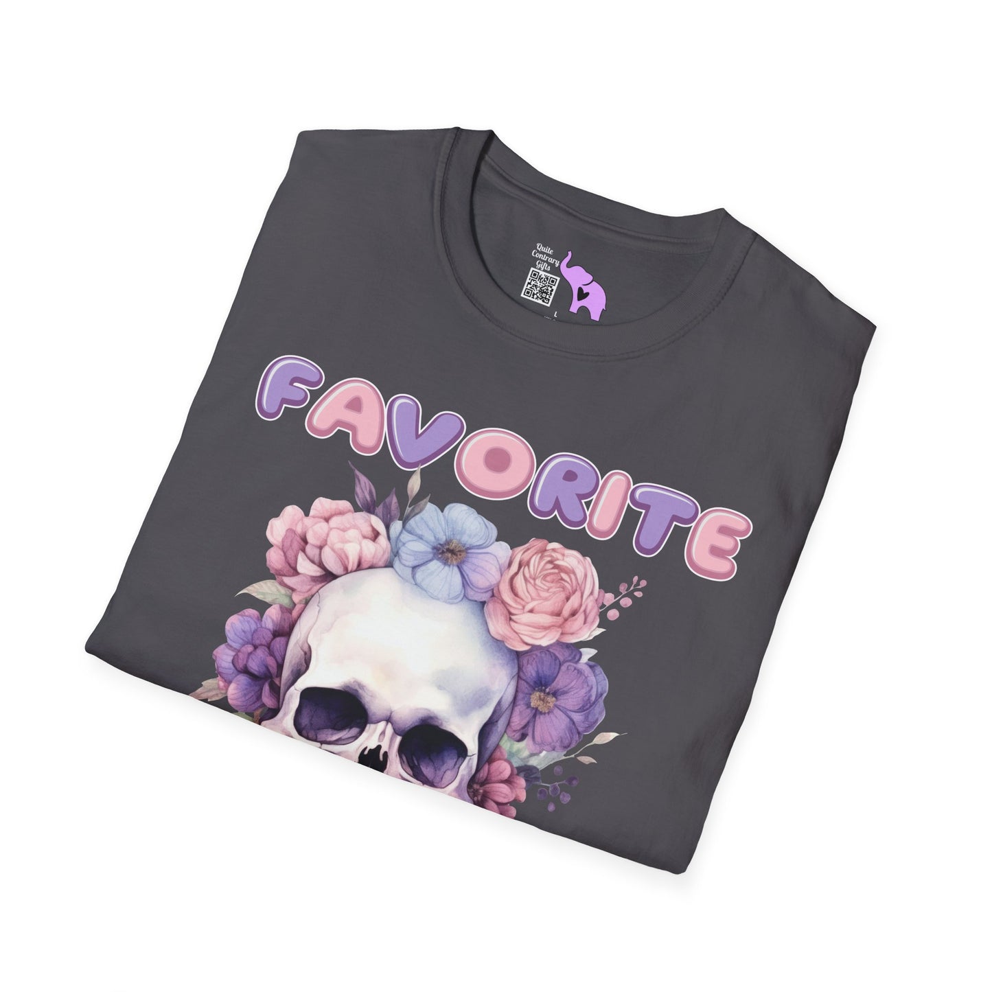 Favorite Auntie Skull Purple/Pink Adult T-shirt