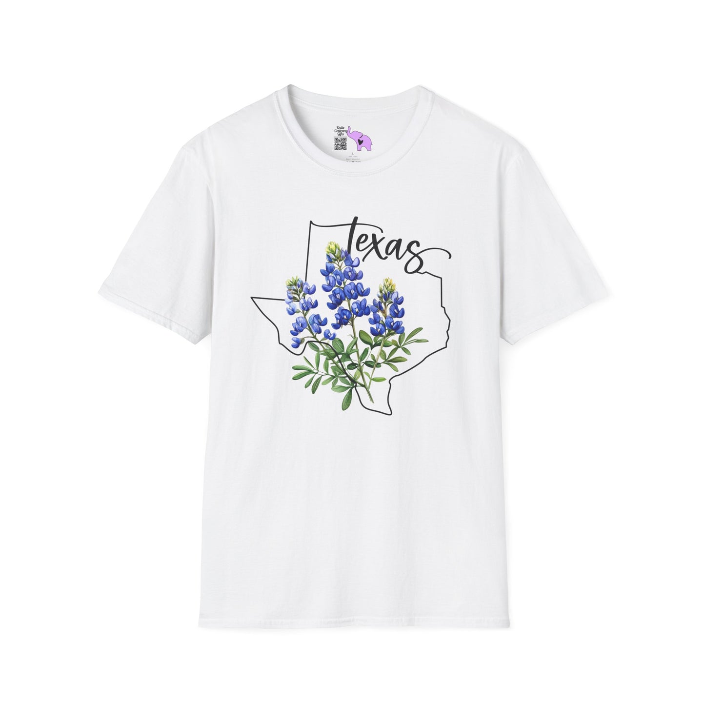 Texas Bluebonnets Outline Adult T-shirt