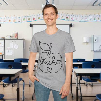 Teacher w/Apple Adult T-shirt
