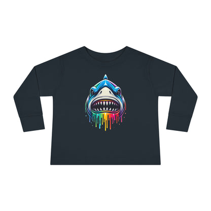 Colorful Shark Toddler Long Sleeve Tee