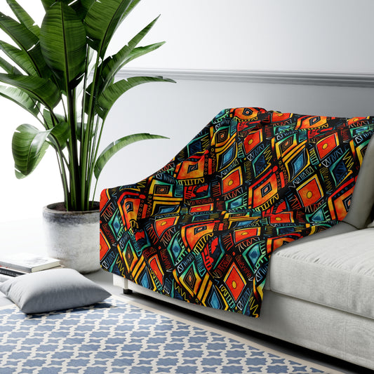 Abundance Rhythm Sherpa Fleece Blanket
