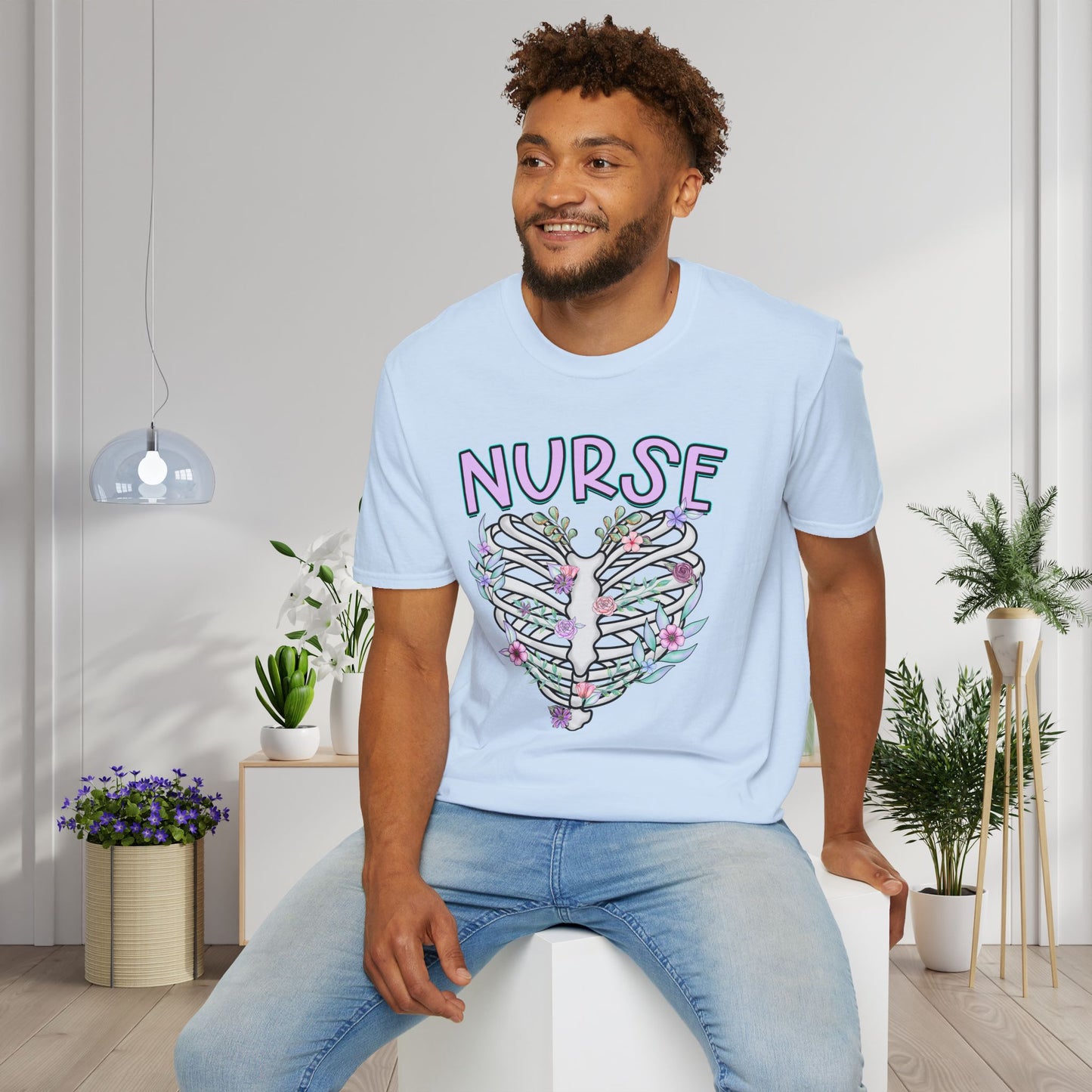 Nurse (Ribs & Flowers) Adult T-shirt