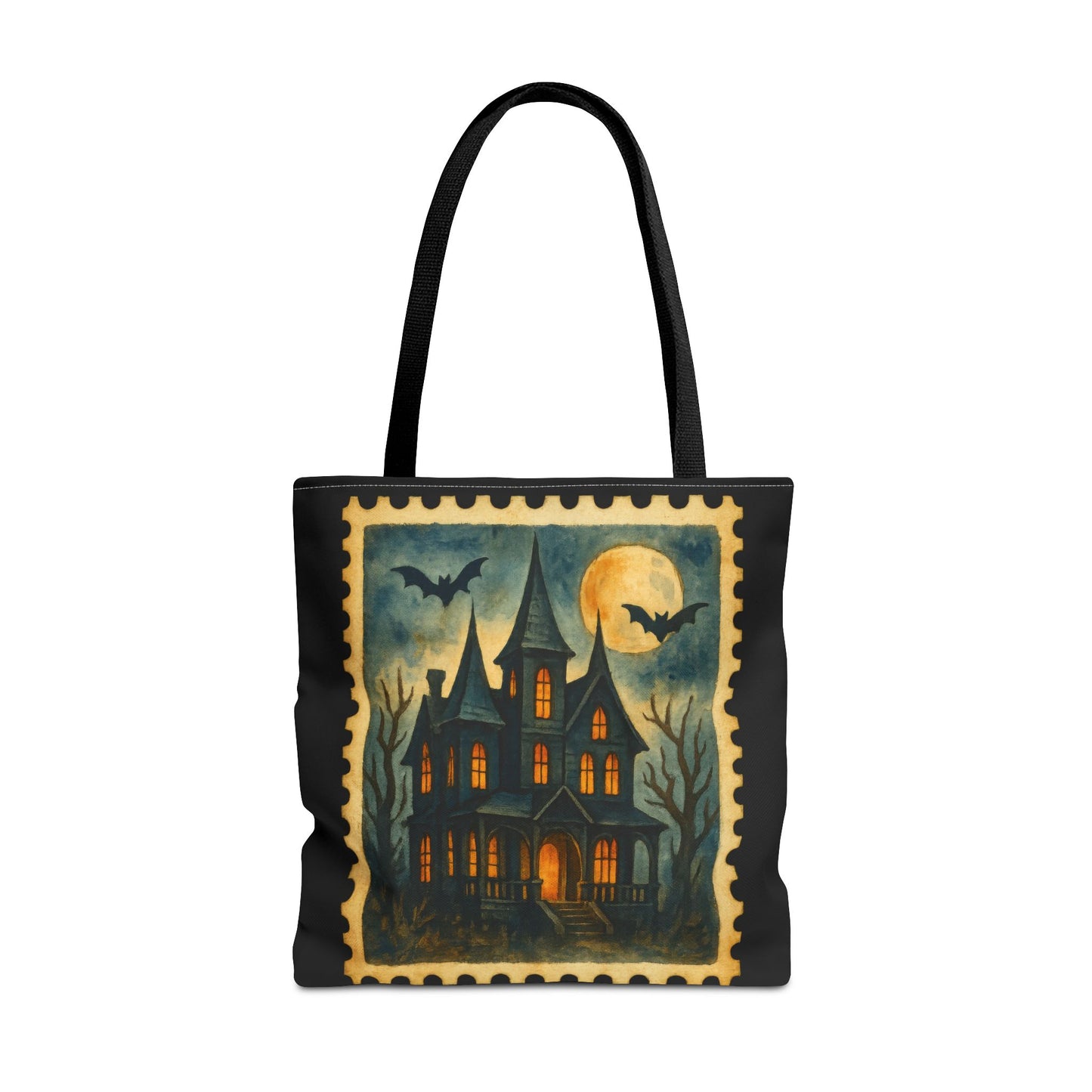 Haunted House Canvas Tote Bag