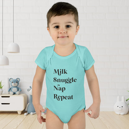 Milk Snuggle Nap Repeat Infant Onesie